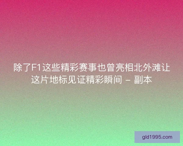 除了F1这些精彩赛事也曾亮相北外滩让这片地标见证精彩瞬间 - 副本