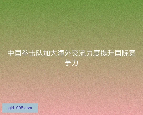 中国拳击队加大海外交流力度提升国际竞争力