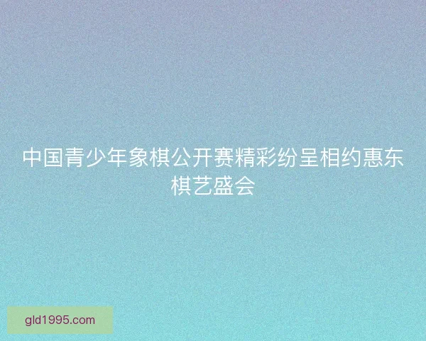中国青少年象棋公开赛精彩纷呈相约惠东棋艺盛会